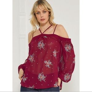 RO&DE Cold Shoulder Strappy Blouse - L